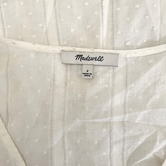 Madewell Tie-Sleeve Polka Dot Wrap Top - Picture 6 of 8